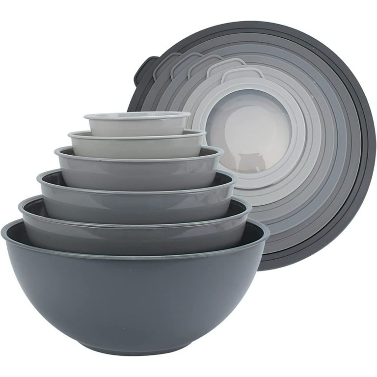  Mixing Bowls with Lids Set, Plastic Mixing Bowls with Airtight  Lids, Nesting Mixing Bowl Set for Space Saving Storage, Ideal for Cooking,  Baking, Food Prep & Food Storage, 12 Piece Set