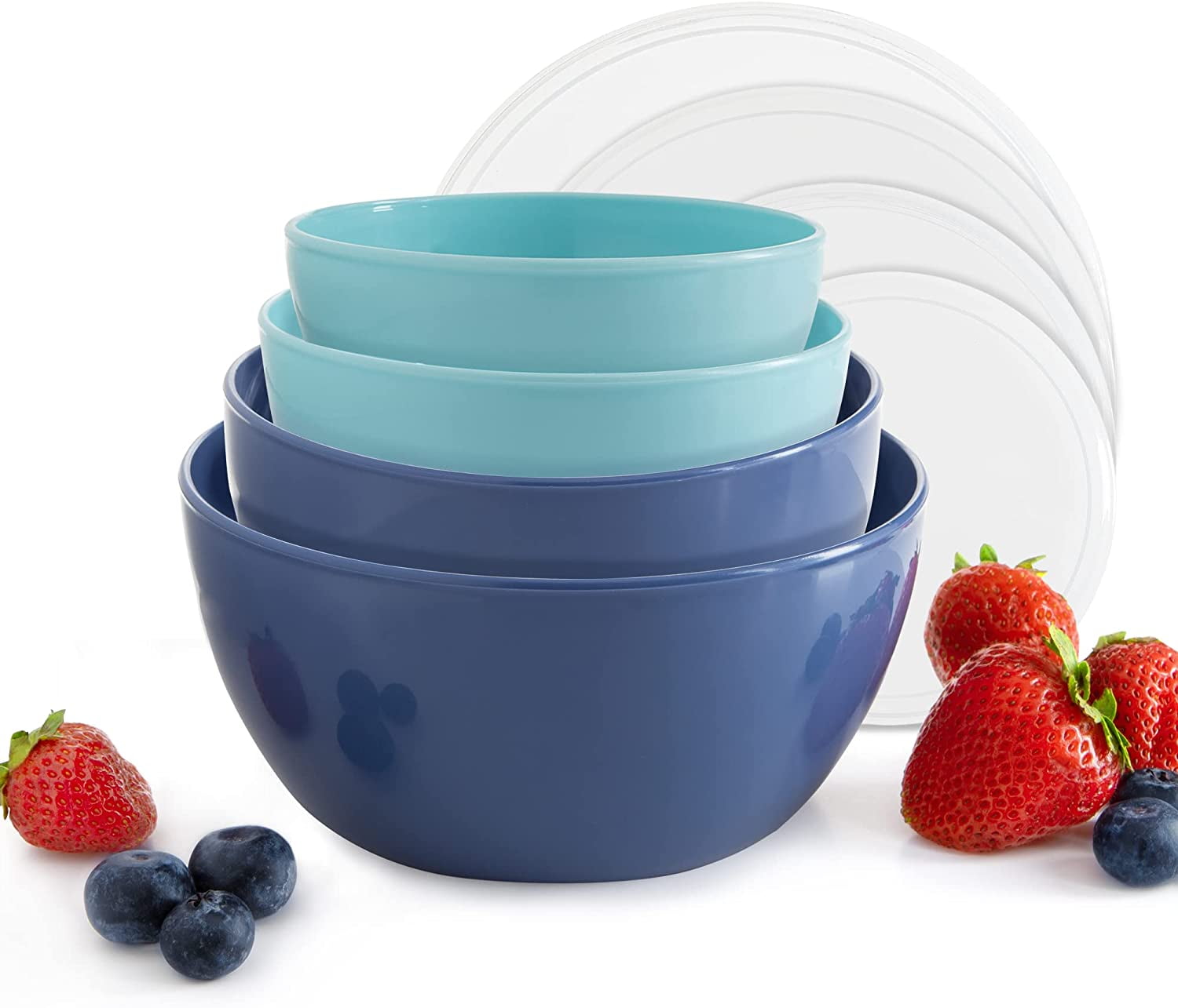 COOK WITH COLOR Prep Bowls with Lids- Deep Mixing Bowls Nesting Plastic  Small Mixing Bowl Set with Lids (Ros)