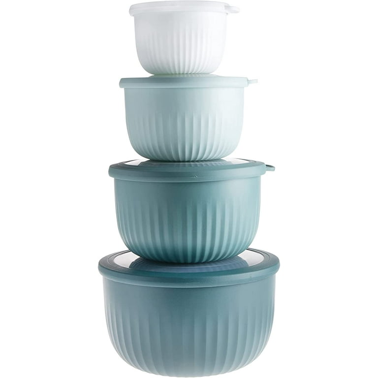 Cook with Color Prep Bowls with Lids- Wide Mixing Bowls Nesting Plastic Small Mixing Bowl Set with Lids