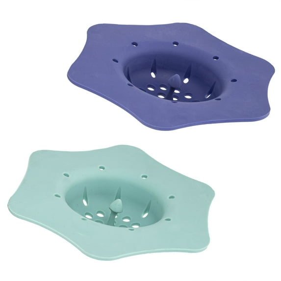 Cook with Color Sink Strainer, Plastic Drain Stopper, 2 Pack, Blue