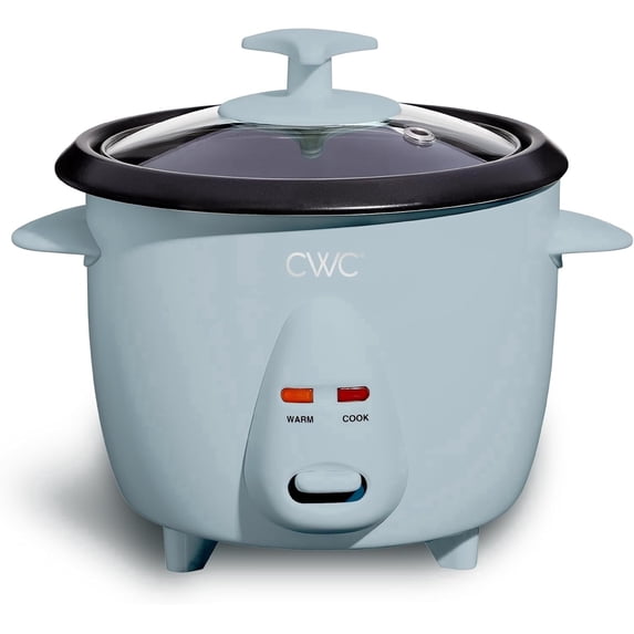 COOK WITH COLOR Rice Cooker, 6-Cup with Tempered Glass Lid, Blue
