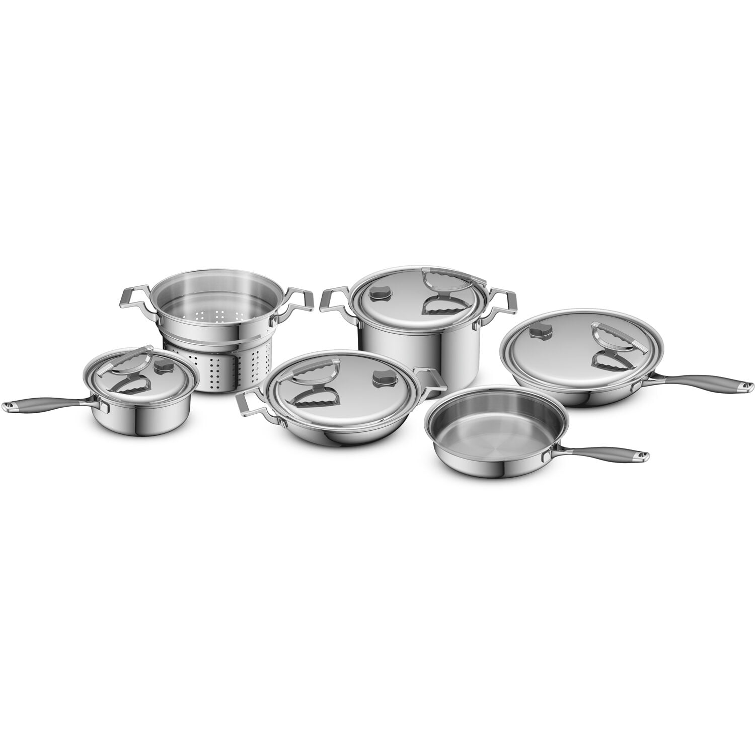 Health Craft 5-Ply Surgical Steel 13 Pc Cookware Set Pots Pans