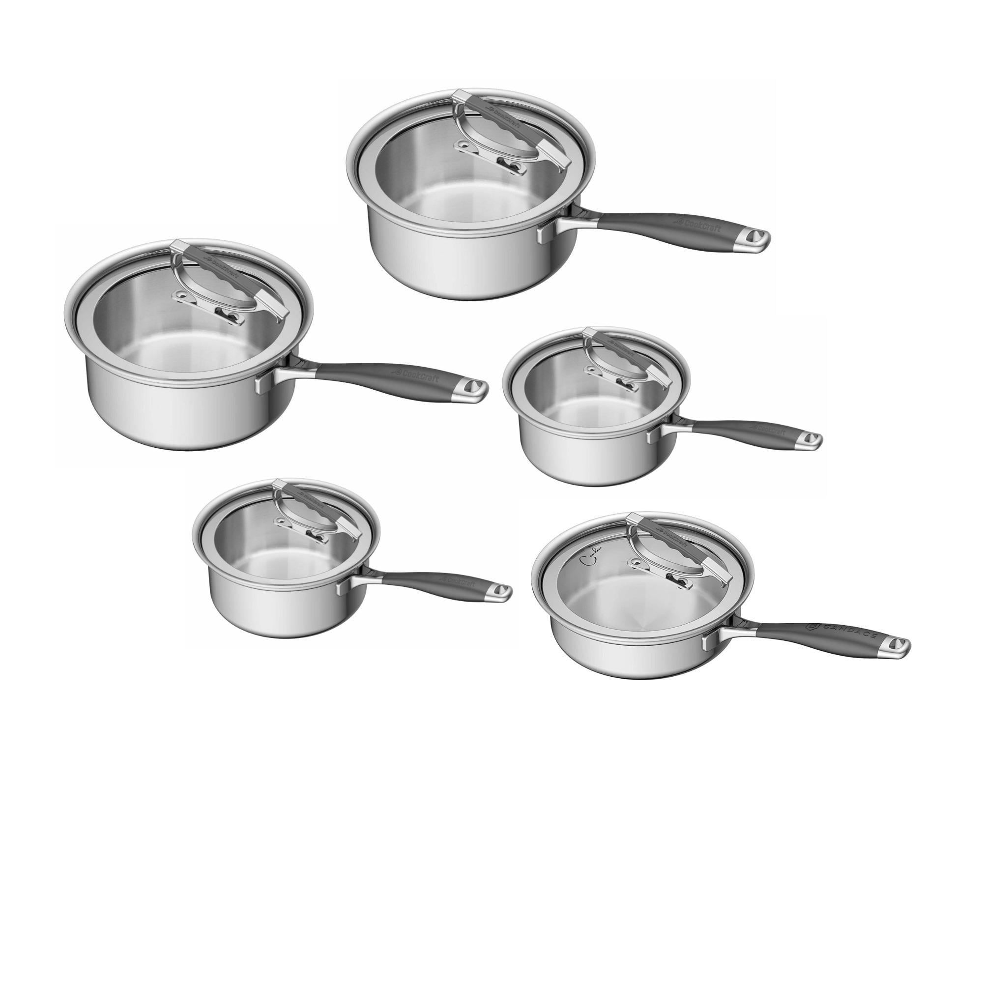 CookCraft by Candace 12-Piece Stainless Steel Cookware Set CookCraft by Candace 12-Piece Stainless Steel Cookware Set