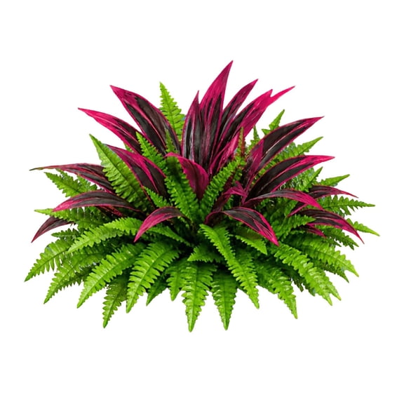 CookMate 2 Pcs Cordyline Plants,60x22cm Silk Dracaena Persian Leaf Bush,UV Resistant Artificial Greenery for Indoor,Outdoor,Home,Garden,Porch and Wedding Decorations