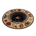 thumbnail image 1 of CookMate Christmas Round Decorative Area Rug 3D Optical Black Cat Santa Hat Design Non Washable Beige Floor Mat For Entryway Bedroom Living Room Indoor Holiday Season Home Styling, 1 of 5