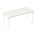 thumbnail image 1 of CookMate Folding Storage Rack,Small 13.7x5.5in Stackable Counter Shelf Organizer,Plastic Kitchen Cupboard and Bathroom Cabinet Spacer,White, 1 of 5