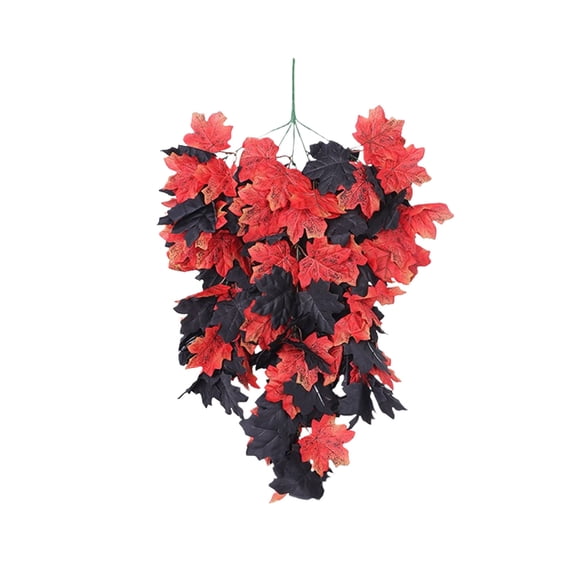 CookMate Halloween Artificial Cascading Maple Leaf Hanging Vine For Front Door Porch Wall Thanksgiving Fall Home Decor