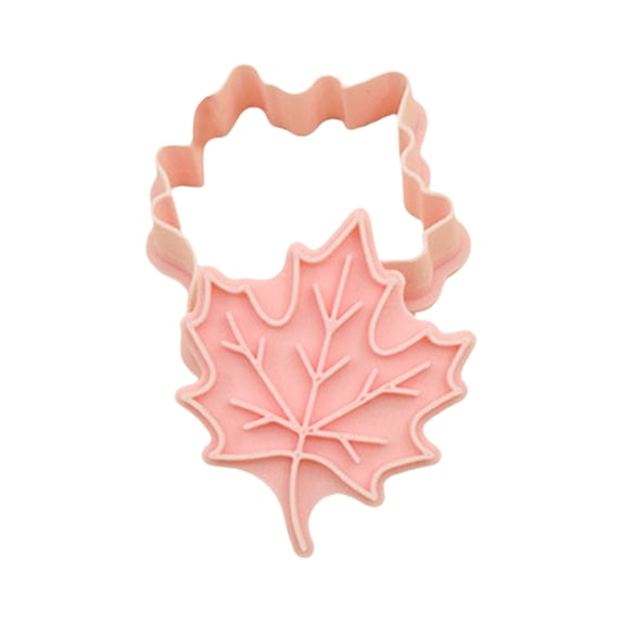 CookMate Maple Leaf Cookie Cutter Stamp with Embosser,3D Thanksgiving Fall Biscuit Mold for Baking,PLA Dough Press Tool for Fondant Pastry and Cookies