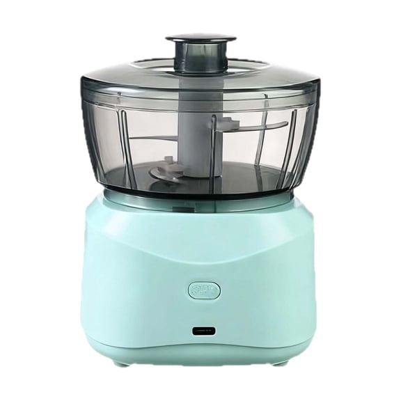 CookMate Mint Green Electric Mini Food Processor,USB Rechargeable One-Touch Chopper with Stainless Steel Blades,Compact Meat Grinder for Baby Food Garlic Onion Veggies,5.31in