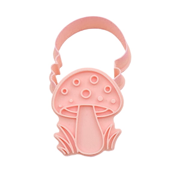 CookMate Mushroom Cookie Cutter Stamp with Embosser,3D Thanksgiving Fall Biscuit Mold for Baking,PLA Dough Press Tool for Fondant Pastry and Cookies