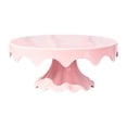 thumbnail image 1 of CookMate Pink Cake Stand,Pedestal Display Rack with Ruffled Edge,Sturdy ABS Dessert Serving Tray for Kitchen Counter Parties and Home Organization,23x11.5 cm, 1 of 8