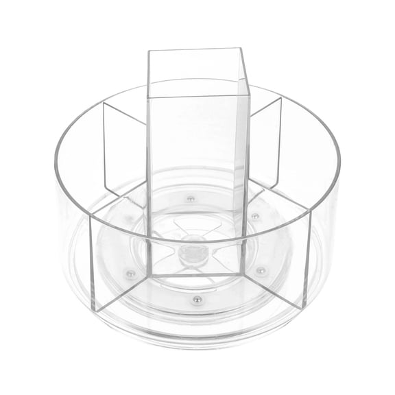 CookMate Rotating Clear Acrylic Organizer Box 5 Compartment Storage Container For Craft Jewelry Makeup Desktop Office Supplies