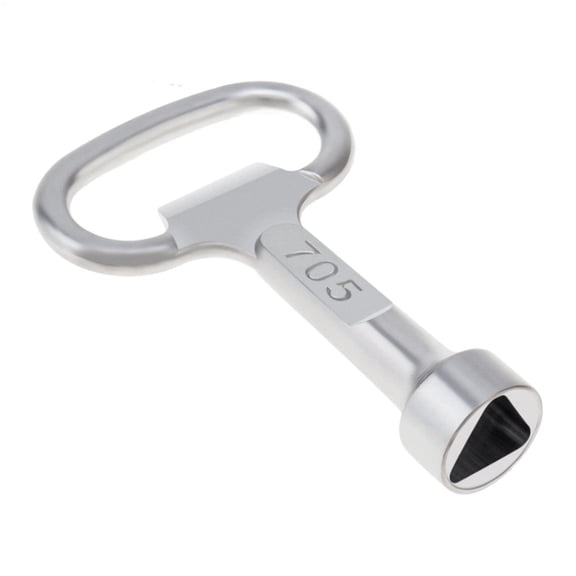 CookMate Triangle Socket Key,Durable Alloy Utility Spanner for Electric Cabinet Water Meter and Elevator Maintenance,Portable Silver Multi-Purpose Tool for Radiator Valve Gas Meter Panel Access