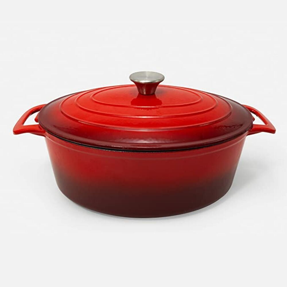 cast iron casserole oval red 35 cm large –