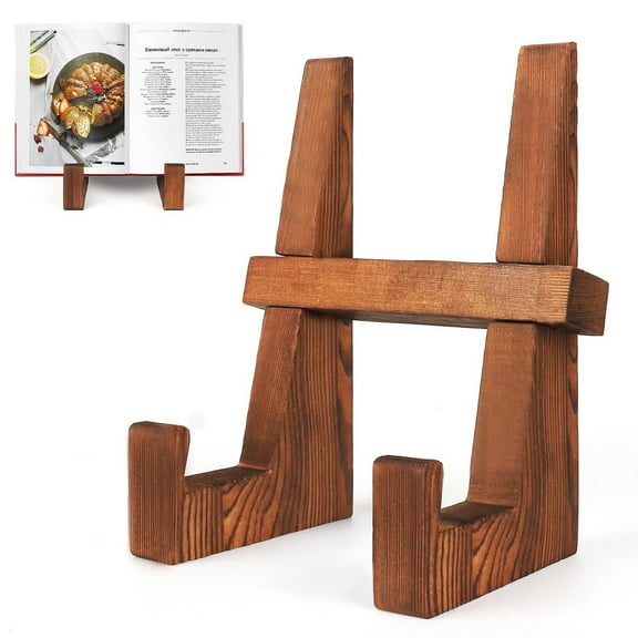 Wooden Plate Stand - 8.8inch Wood Plate Holder Stand for Display, Rustic Wooden Picture Frame Holder Stand, Decorative Table Top Easels for Display