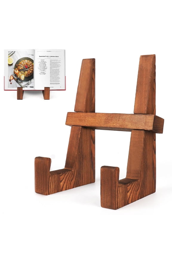 Wooden Plate Stand - 8.8inch Wood Plate Holder Stand for Display, Rustic Wooden Picture Frame Holder Stand, Decorative Table Top Easels for Display