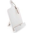 thumbnail image 1 of Cookbook Stand Recipe Book Holder Stand with Wood Cutting Board Design, Cookbook with Back Stand for Convenient Countertop Display or String for Wall Mounting iPad and Tablet Hands Free StandWhite, 1 of 4