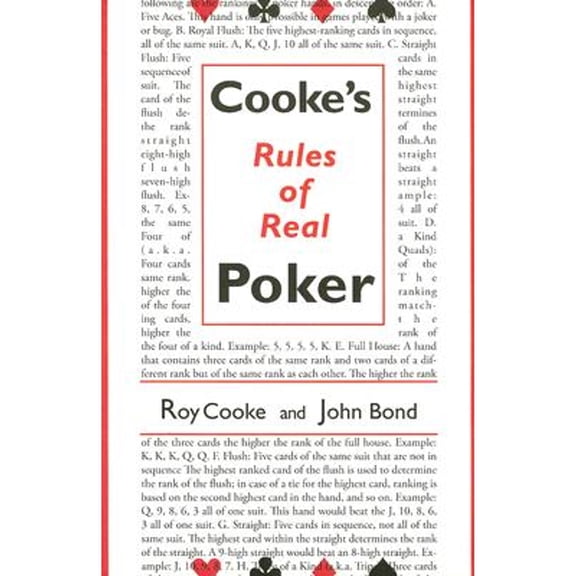 Pre-Owned Cooke's Rules of Real Poker (Paperback) 1886070229 9781886070226