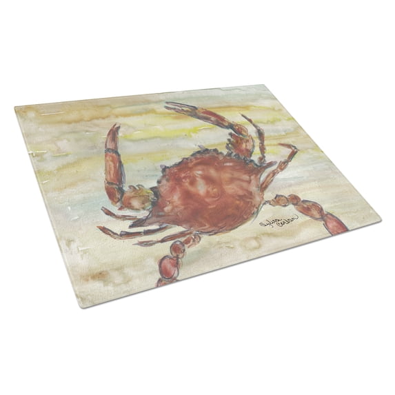 Cooked Crab Yellow Sky Glass Cutting Board Large