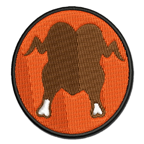 Cooked Thanksgiving Turkey Dinner Applique Multi-Color Embroidered Hook & Loop Patch - 3.5 Inch Large