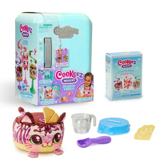 Cookeez Makery Freezy Cakez. Mix & Decorate your plush best friend! Be Amazed When a Scented, Shivering, Interactive Plush Friend comes out. Ages 5+