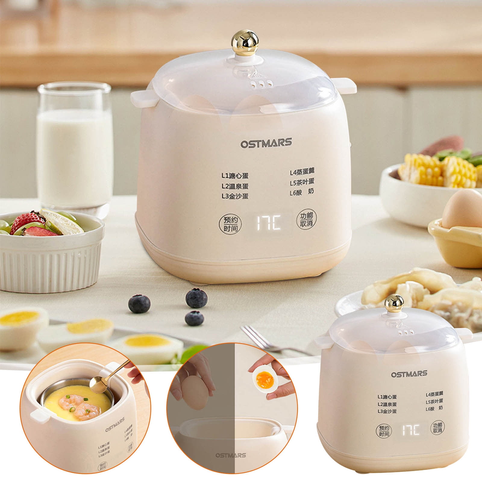 Cooker For Eggs With Auto Shut Off And Alarm Machine To Make Hard