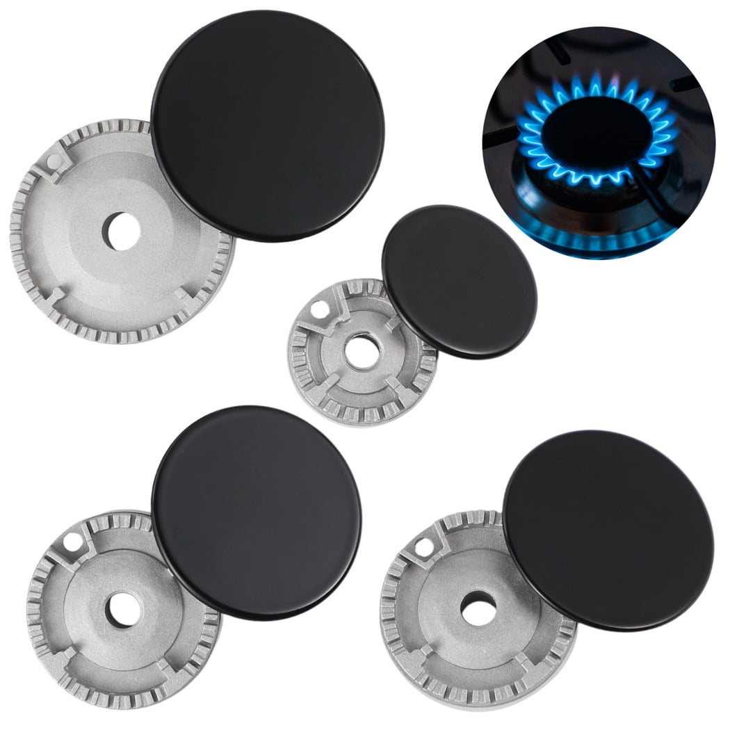 Cooker Hat Set,8 Pcs Surface Gas Stove Burner Caps and Burner Head Replacement Kit,Upgraded Gas