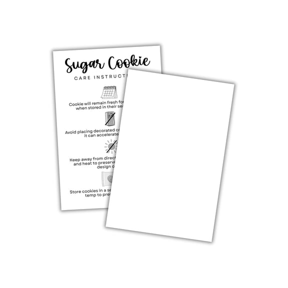 Cookie Backer Cardstock Grease Resistant Proof 30pk 4x6 Plain White for Sugar Cookies Sprinkles for Bags Care Instructions Packaging Storage Preservation Baking