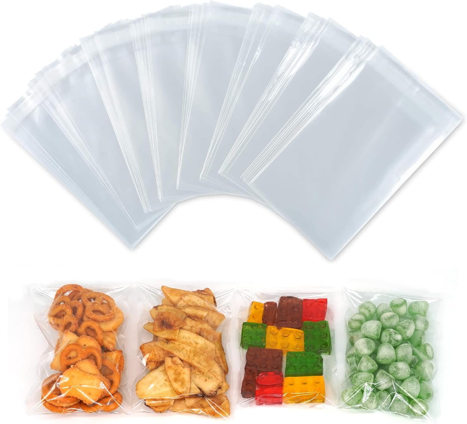 Cookie Bags Self Sealing Cellophane Bags , 3x5 Inch 200 Pcs Small Clear ...
