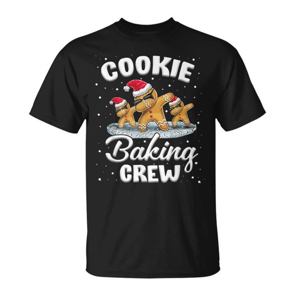 Cookie Baking Crew Family Christmas Gingerbread Santa Hat Men Women Tshirt Graphic Print U