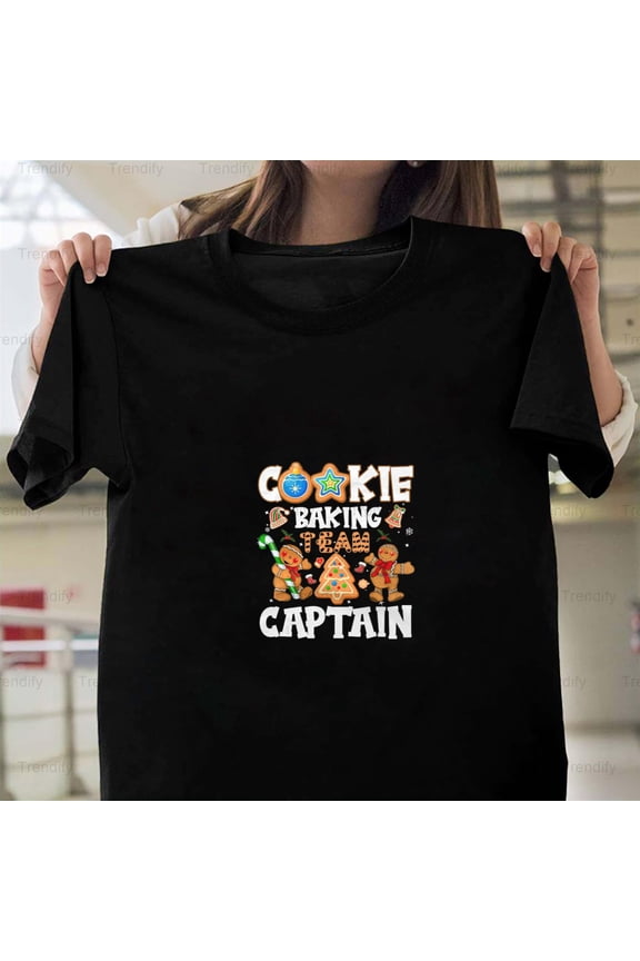 Cookie Baking Team Captain Gingerbread Christmas Funny Unisex T-Shirt, up to size 5XL