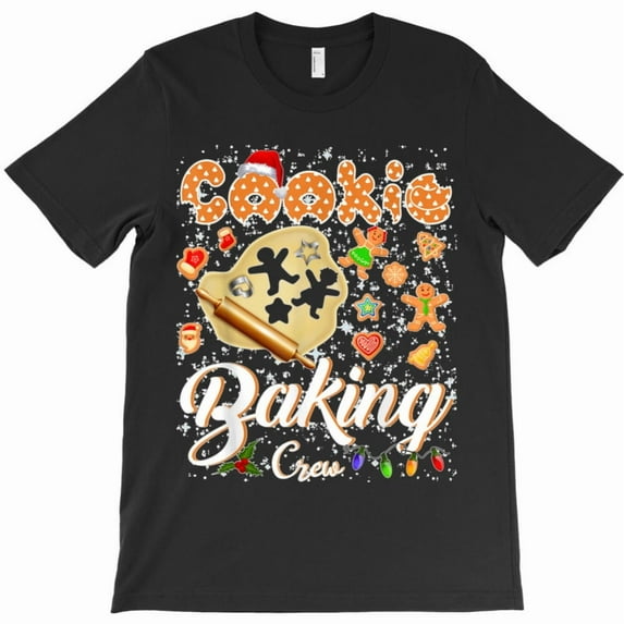 Cookie Baking Team Funny Christmas Baking Team Holiday Graphic T-Shirt - Durable Stitching G7785, Up to 5XL
