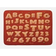 thumbnail image 1 of Cookie Bath Mat, Christmas Themed ABC and Numbers Lettering Dots in the Dark Toned Background Pastel, Plush Bathroom Decor Mat with Non Slip Backing, 29.5" X 17.5", Multicolor, by Ambesonne, 1 of 2