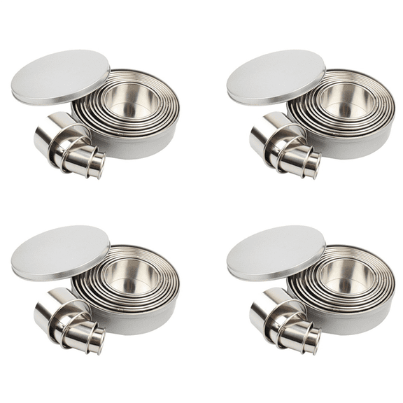 Cookie Biscuit Cutter Set, Round Stainless Steel Pastry Rings 48 Pieces with Round Box for Donut Pastries Fondant Cake