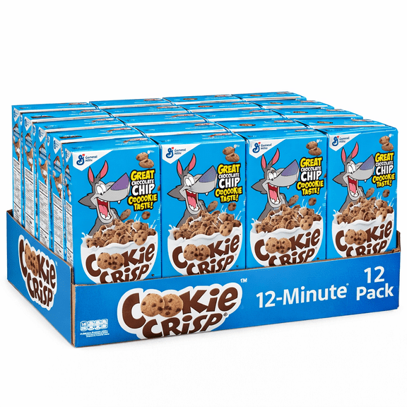 Cookie Crisp Breakfast Cereal, 10.6 oz Boxes, 12 Count Case