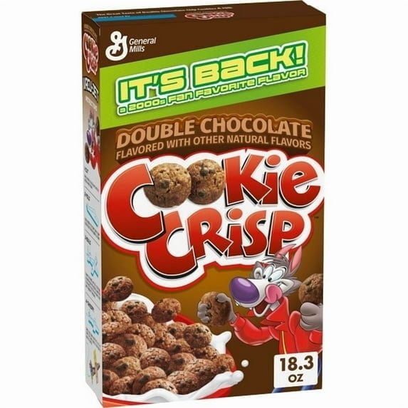Cookie Crisp Breakfast Cereal, Double Chocolate Chip Cookies Taste, 18.3 oz(2 pack)