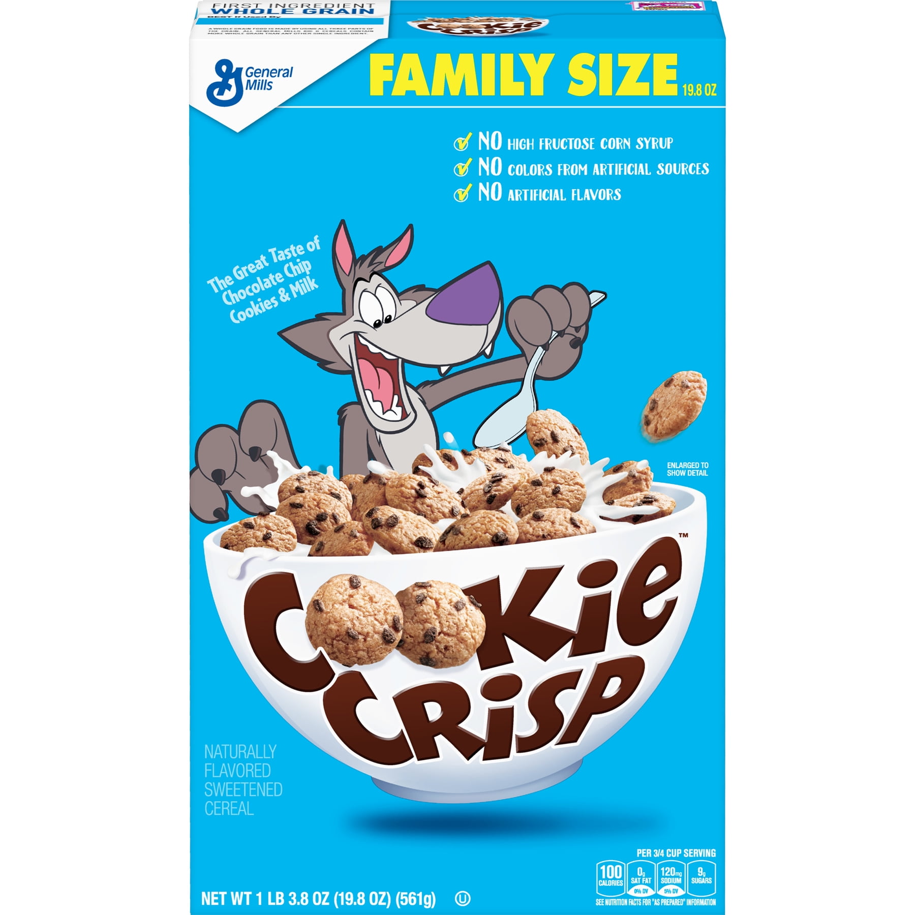 Cookie Crisp Cereal, Chocolate Chip Cookie Flavored, 19.8 oz