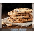 thumbnail image 1 of Ambesonne Cookie Curtains 2 Panel Set, Stacks of Bites on a Table, 108" x 108", Multicolor, 1 of 3