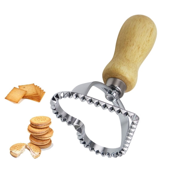 A Cookie Cutter Clearance! Wooden Handle and Edge Dumpling Seal Making Suitable for Making Dumplings Spaghetti Dumplings Spaghetti Lace Biscuit Moulds