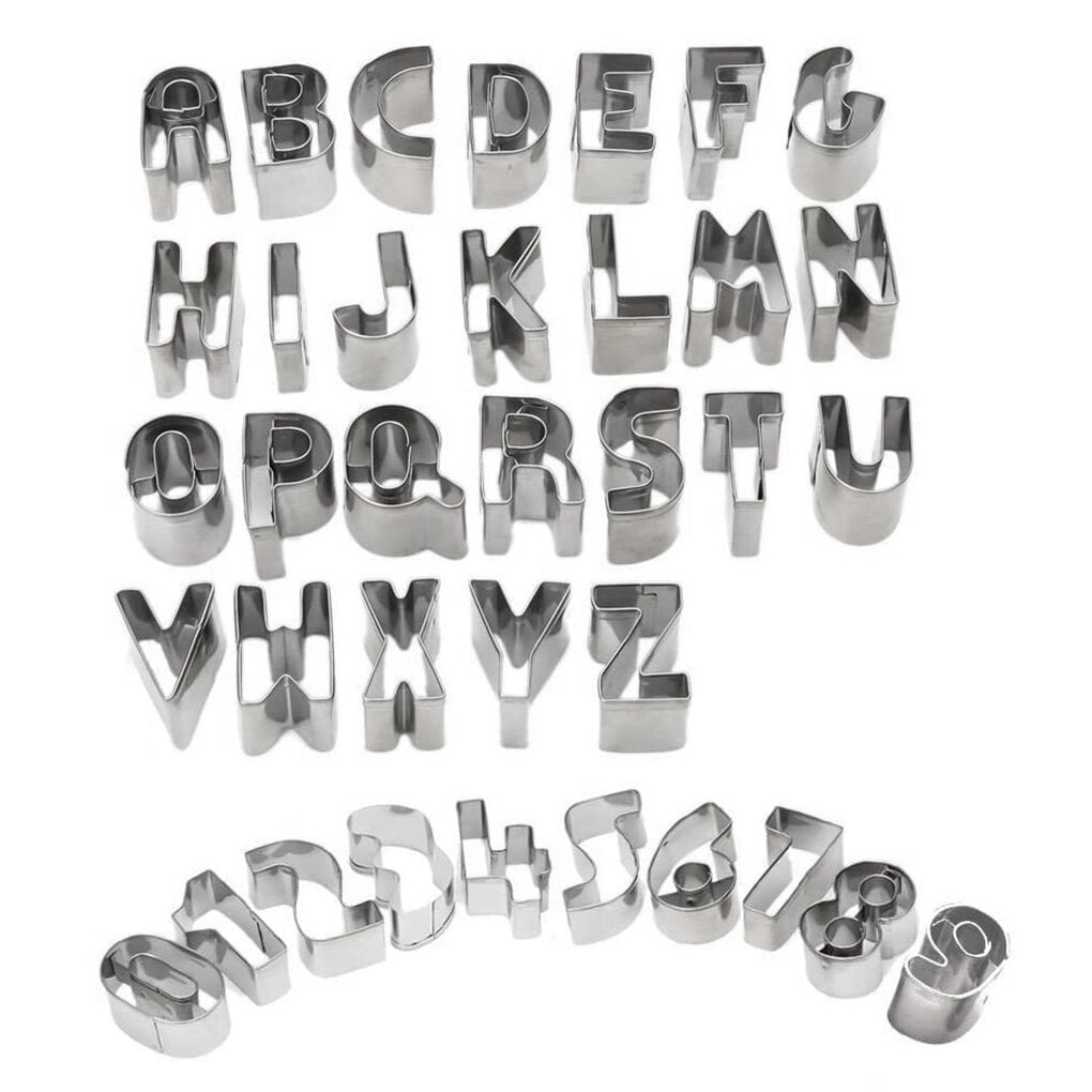 26 Pcs Alphabet Letter Cookie Cutters Shapes Stainless Steel - Metal Fondant Letter Cutters for Festivals and Daily Use - Letter Shape DIY Biscuit