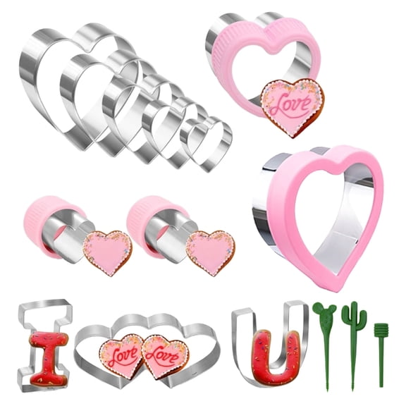 Cookie Cutter Set Durable Molds Heart Shaped Unique DIY Cookie Moulds Baking Tools Biscuit Molds for Baking and Crafts