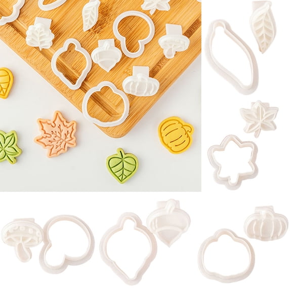 Cookie Cutters Autumn Leaves Cutters Mould Maple Leaves Baking Pie Crust Fondant Stampers for Thanksgiving Christmas Autumn Biscuits Baking Decoration DIY Tools
