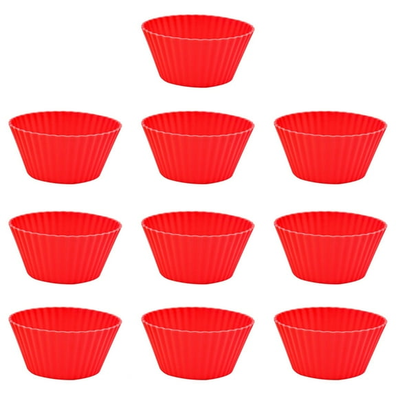 Cookie Cutters,Non Stick Baking Cups Premium Non Stick Silicone Baking Cups 10 Pcs Cupcake Liners