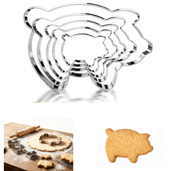 Cookie Cutters, Pig Shaped Cookie Cutters, Animal Baking Molds for Dough, Fondant, Biscuit and Pastry Making