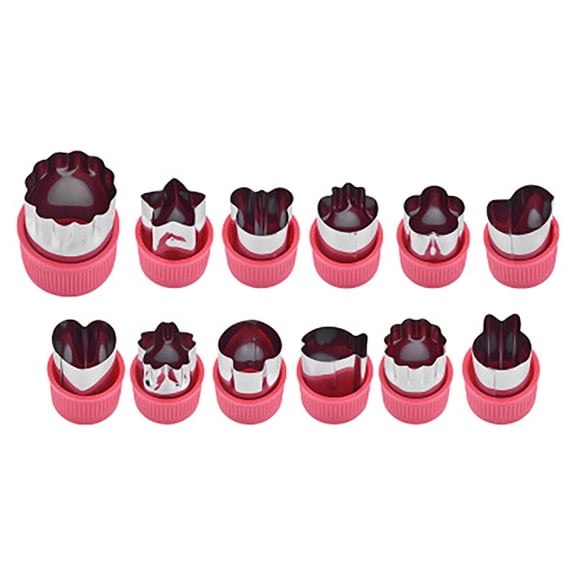 Cookie Cutters Set,12Pcs Plunger Cutter.Cake Plunger Tool, Slicing Mold, Biscuit Cutter, Stainless Fruit and Vegetable Embossing Mold for Festival/Party Baking /Cheese/Pastry Molds