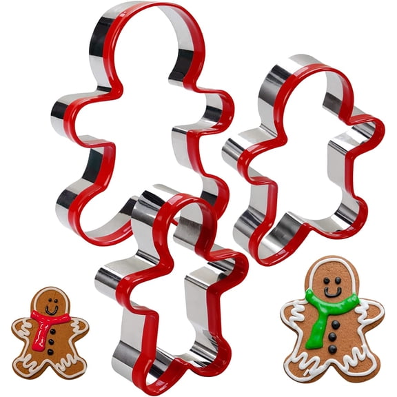 Cookie Cutters Set of 3, Gingerbread Man Cookie Cutter Tools