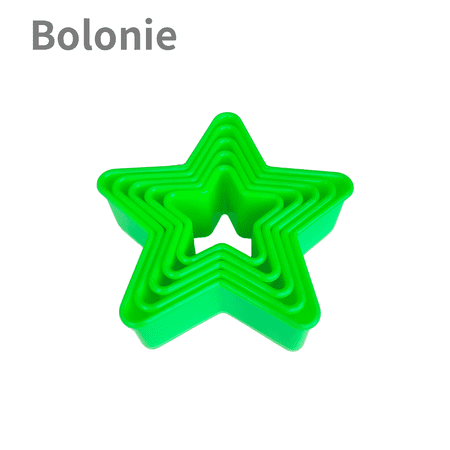Cookie Cutters, Set of 5 Green Star Cookie Cutters - Versatile Plastic Biscuit Cutters for Perfectly Shaped Cookies