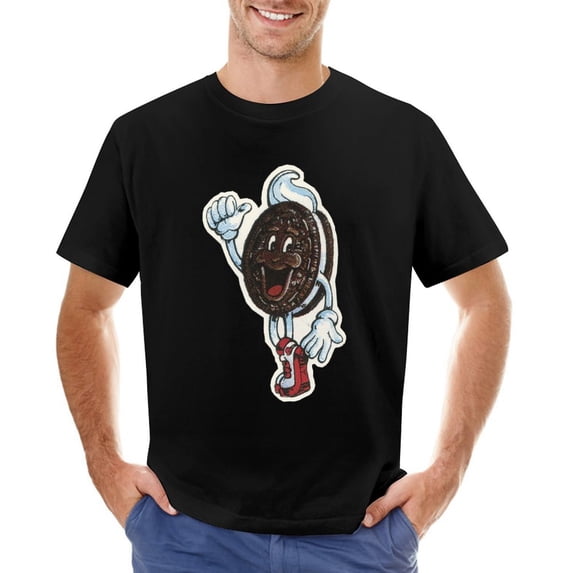 Cookie Dance Men’s Graphic T-shirt Vintage Short Sleeve Sport Tee Black 2XL
