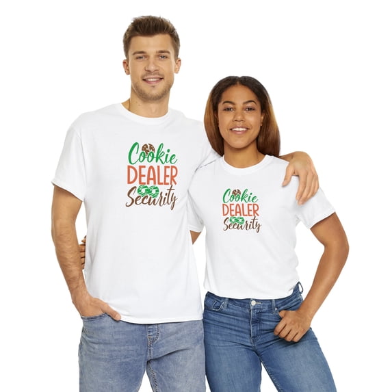 Cookie Dealer Security Girl Scout Mom, Dad, Sibling Unisex Heavy Cotton Tee