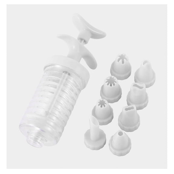 Cookie Disc Cookie Press Classic Cookie Maker Making Set with 8 Cake Tips for DIY Cake Cookie Decorating